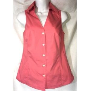 Ann Taylor Outlet Button Down Blouse Size 0 Coral